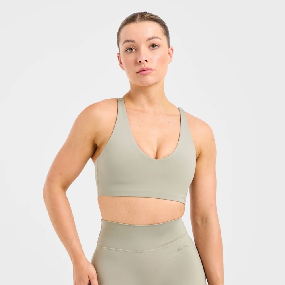Aybl Staple Shorts & Bra Set - Size XS Top/Small Bottoms | Color: Washed Olive